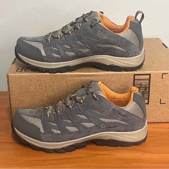 Men’s Columbia Crestwood Gray and Orange Trail Low Hiking Trail Shoes Sz 10 - Picture 4 of 11